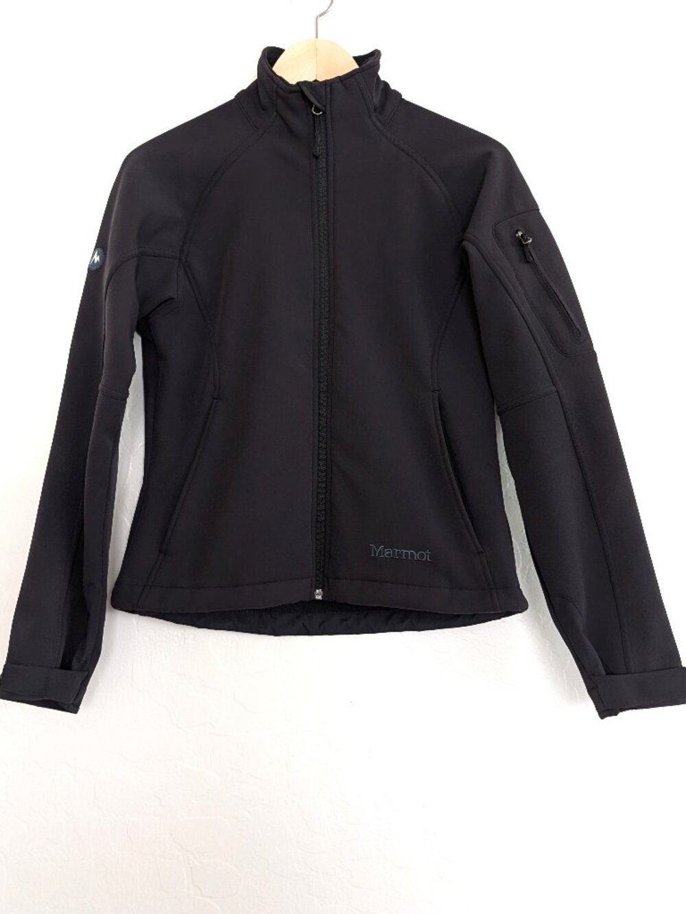 MARMOT Gravity Jacket Women's S Black Soft Shell Full Zip Logo Outdoor